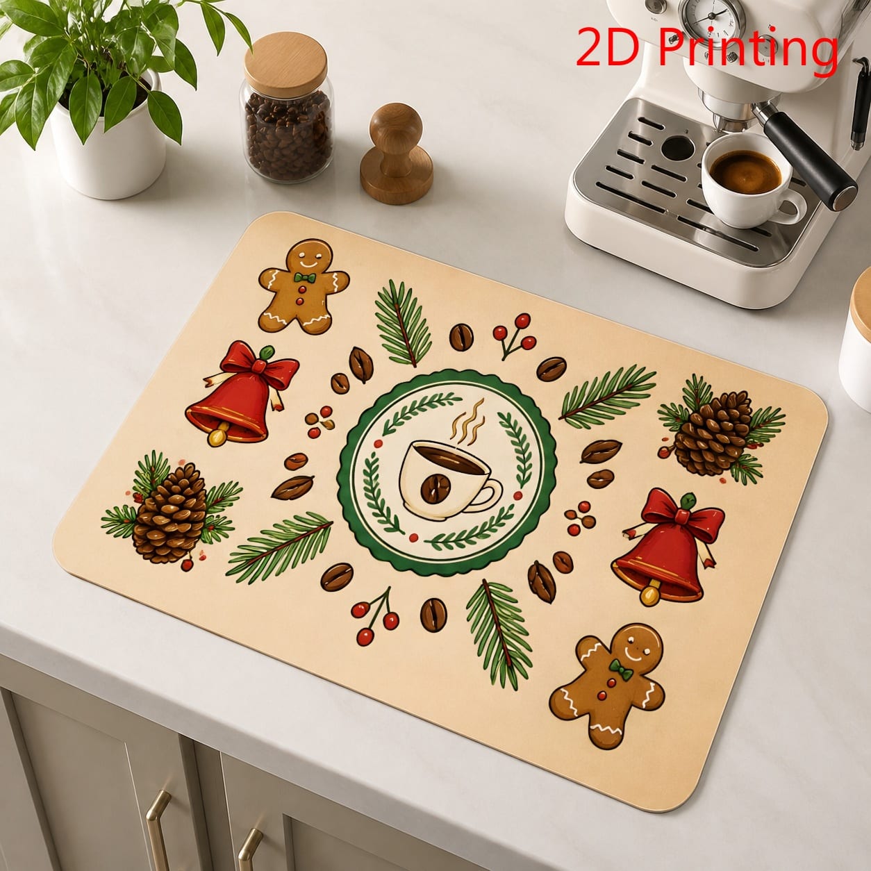 Cozy Christmas Coffee Bar Dish - Bar Mat Rubber review and price