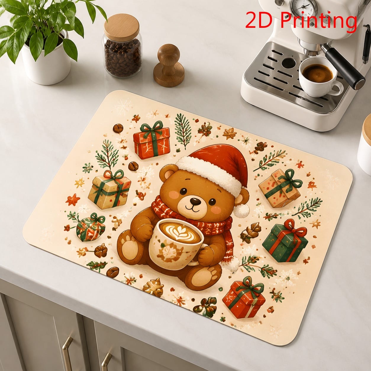 Cozy Christmas Coffee Bar Dish - Bar Mat Rubber review and price