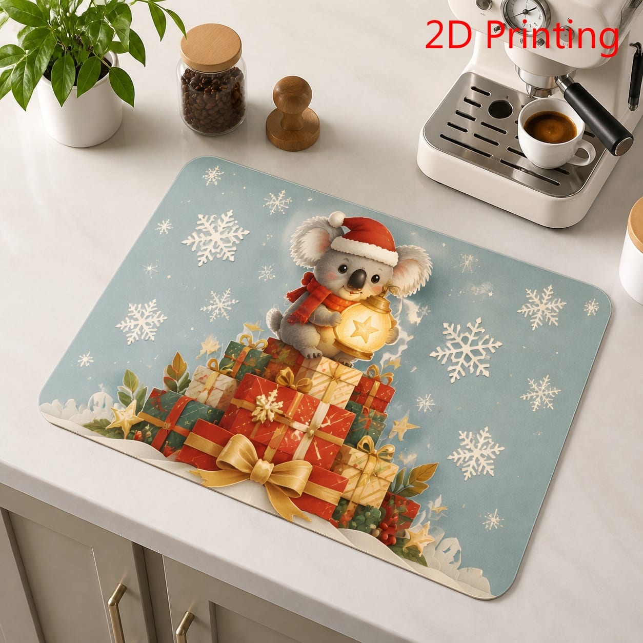 Cozy Christmas Coffee Bar Dish - Bar Mat Rubber review and price
