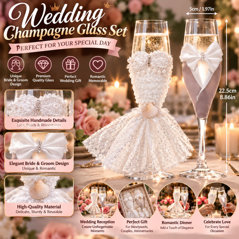 Wedding Champagne Flutes Set B - Home Bar Set review and price