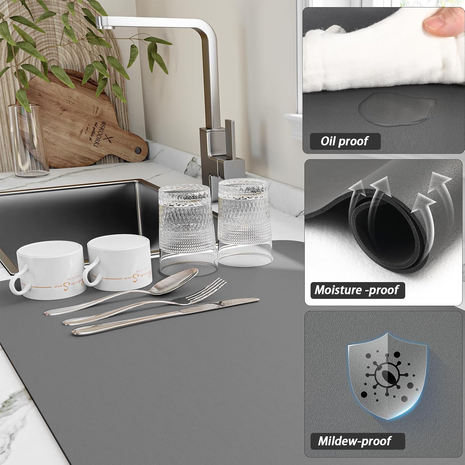 Coffee Cup Drying Mat Non-slip - Bar Mat Rubber review and price
